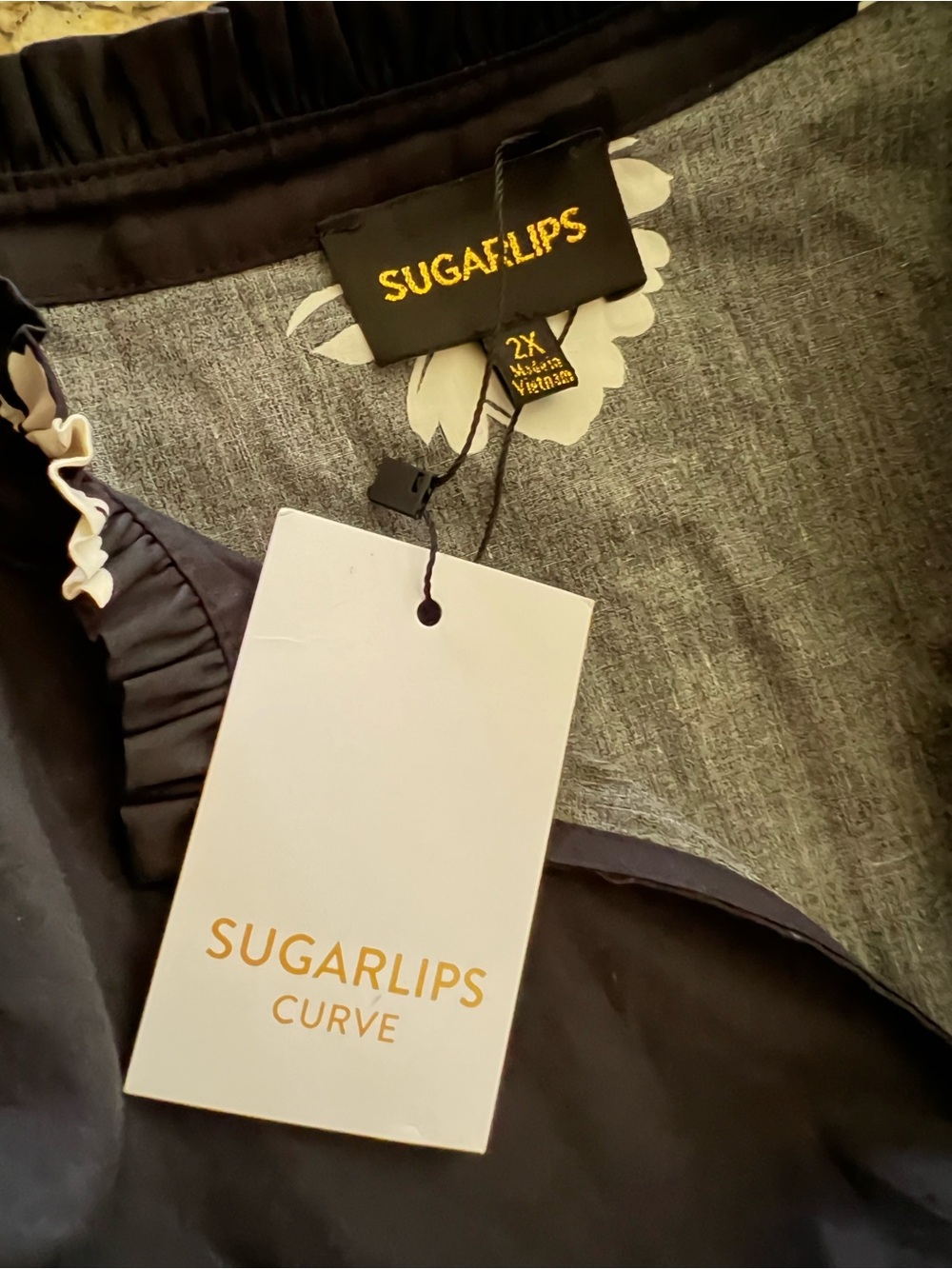 NWT Sugarlips Fleur Noir Escondido Tiered Shift Midi Dress Curve 2X - Picture 15 of 15